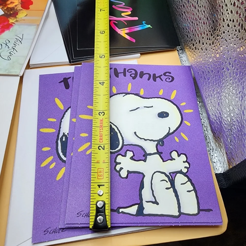28 Greeting Cards Mixed Lot Birthday Thank You Snoopy Shoebox American Greetings - Picture 3 of 4